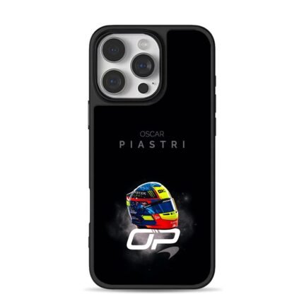 Oscar Piastri F1 helmet OP McLaren iPhone 16 Pro Max Black Case