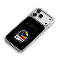 Oscar Piastri F1 helmet OP McLaren iPhone 17 Pro Max Electroplated Silver Case2