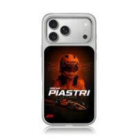 Oscar Piastri F1 orange car helmet iPhone 17 Pro Max Electroplated Silver Case1