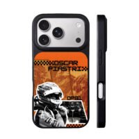 Oscar Piastri F1 racing helmet art iPhone 17 Pro Max Black Case