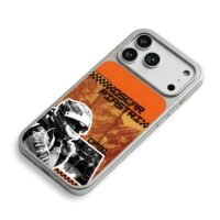 Oscar Piastri F1 racing helmet art iPhone 17 Pro Max Electroplated Silver Case2