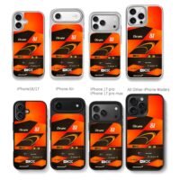 Oscar Piastri McLaren F1 81 livery Chris Brown Phone Case Black Electroplated Silver For Iphone 11 To 17