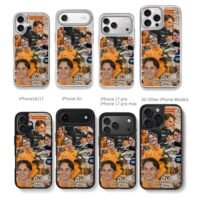 Oscar Piastri McLaren F1 collage Chris Brown Phone Case Black Electroplated Silver For Iphone 11 To 17