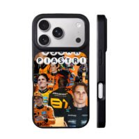 Oscar Piastri McLaren F1 collage iPhone 17 Pro Max Black Case