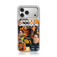 Oscar Piastri McLaren F1 collage iPhone 17 Pro Max Electroplated Silver Case1