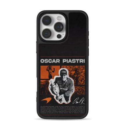 Oscar Piastri McLaren F1 win trophy iPhone 16 Pro Max Black Case