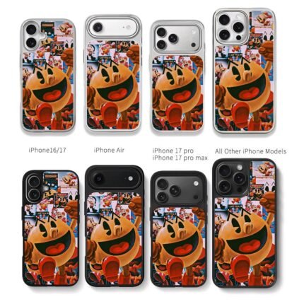 Pacman retro game collage art Chris Brown Phone Case Black Electroplated Silver For Iphone 11 To 17