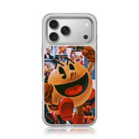 Pacman retro game collage art iPhone 17 Pro Max Electroplated Silver Case1