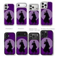 Pain Naruto silhouette purple rings Chris Brown Phone Case Black Electroplated Silver For Iphone 11 To 17
