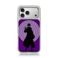 Pain Naruto silhouette purple rings iPhone 17 Pro Max Electroplated Silver Case1