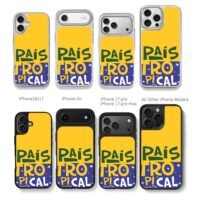 Pais Tropical Brazil flag text Chris Brown Phone Case Black Electroplated Silver For Iphone 11 To 17