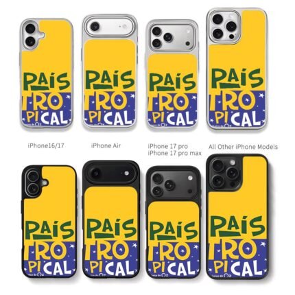 Pais Tropical Brazil flag text Chris Brown Phone Case Black Electroplated Silver For Iphone 11 To 17