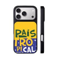 Pais Tropical Brazil flag text iPhone 17 Pro Max Black Case