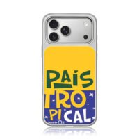 Pais Tropical Brazil flag text iPhone 17 Pro Max Electroplated Silver Case1