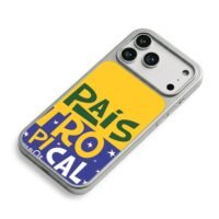 Pais Tropical Brazil flag text iPhone 17 Pro Max Electroplated Silver Case2
