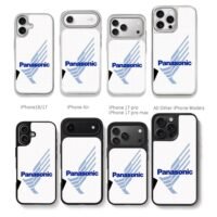 Panasonic blue wing logo Chris Brown Phone Case Black Electroplated Silver For Iphone 11 To 17