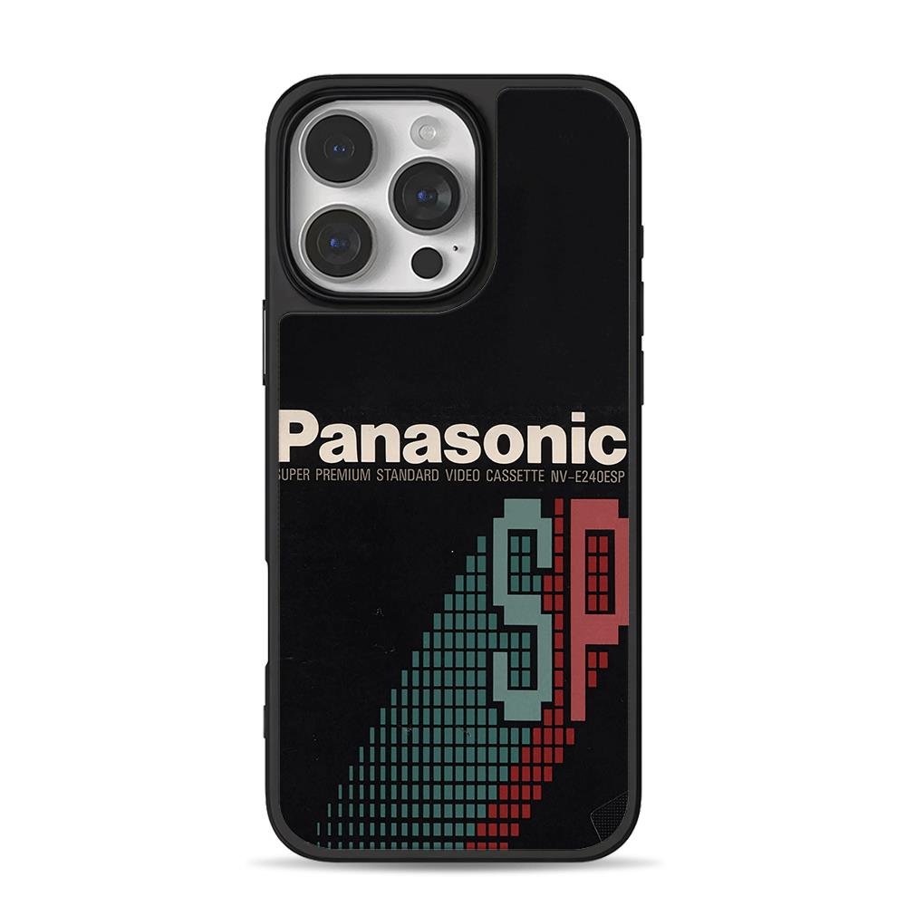 Panasonic SP retro video cassette iPhone 16 Pro Max Black Case Panasonic SP retro video cassette Phone Case for iPhone 11-17 & Samsung Galaxy S24-S26 - Image 1