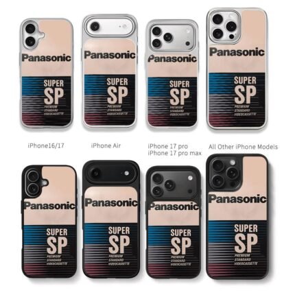Panasonic Super SP cassette graphic Chris Brown Phone Case Black Electroplated Silver For Iphone 11 To 17
