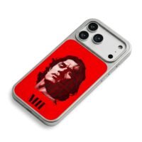 Paolo Maldini AC Milan red MIII art iPhone 17 Pro Max Electroplated Silver Case2