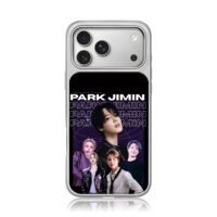 Park Jimin BTS member photo collage iPhone 17 Pro Max Electroplated Silver Case1