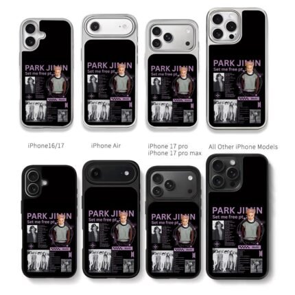 Park Jimin BTS Set Me Free Pt2 art Chris Brown Phone Case Black Electroplated Silver For Iphone 11 To 17