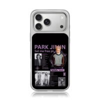 Park Jimin BTS Set Me Free Pt2 art iPhone 17 Pro Max Electroplated Silver Case1