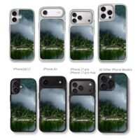 Patagonia misty alpine lake forest Chris Brown Phone Case Black Electroplated Silver For Iphone 11 To 17
