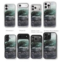Patagonia text on foamy sea waves Chris Brown Phone Case Black Electroplated Silver For Iphone 11 To 17