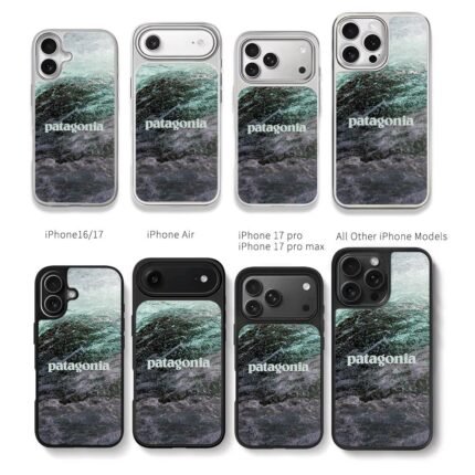 Patagonia text on foamy sea waves Chris Brown Phone Case Black Electroplated Silver For Iphone 11 To 17