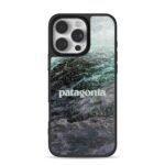 Patagonia text on foamy sea waves iPhone 16 Pro Max Black Case