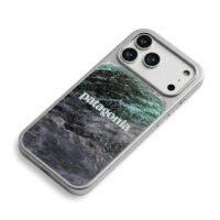 Patagonia text on foamy sea waves iPhone 17 Pro Max Electroplated Silver Case2