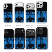 PAUL WALKER blue portrait text Chris Brown Phone Case Black Electroplated Silver For Iphone 11 To 17