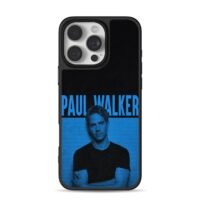 PAUL WALKER blue portrait text Phone Case for iPhone 11-17 & Samsung Galaxy S24-S26