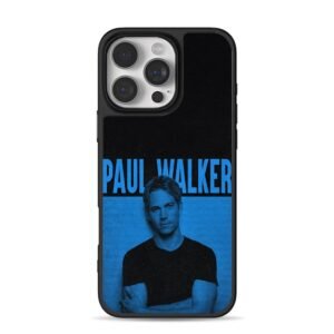 PAUL WALKER blue portrait text Phone Case for iPhone 11-17 & Samsung Galaxy S24-S26