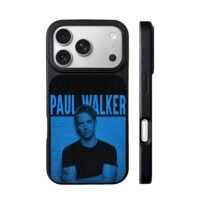 PAUL WALKER blue portrait text iPhone 17 Pro Max Black Case