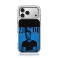 PAUL WALKER blue portrait text iPhone 17 Pro Max Electroplated Silver Case1