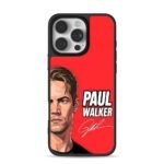 Paul Walker cartoon with signature Phone Case for iPhone 11-17 & Samsung Galaxy S24-S26