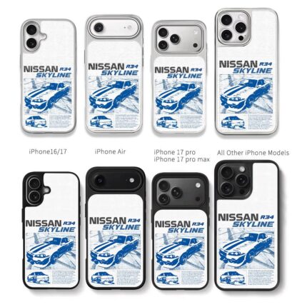 Paul Walker Nissan Skyline R34 Fast Chris Brown Phone Case Black Electroplated Silver For Iphone 11 To 17