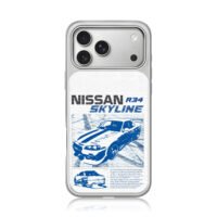Paul Walker Nissan Skyline R34 Fast iPhone 17 Pro Max Electroplated Silver Case1