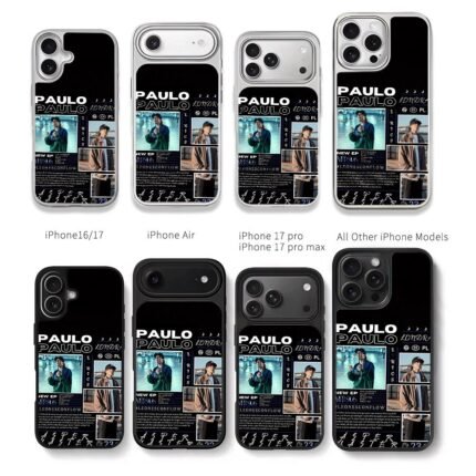 Paulo Londra photos lyrics collage Chris Brown Phone Case Black Electroplated Silver For Iphone 11 To 17