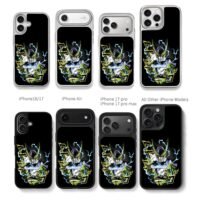 Perfect Cell DBZ with lightning Chris Brown Phone Case Black Electroplated Silver For Iphone 11 To 17