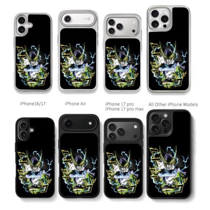 Perfect Cell DBZ with lightning Chris Brown Phone Case Black Electroplated Silver For Iphone 11 To 17