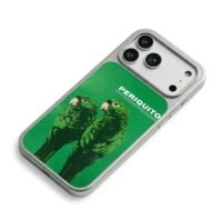 PERIQUITO two green parrots iPhone 17 Pro Max Electroplated Silver Case2