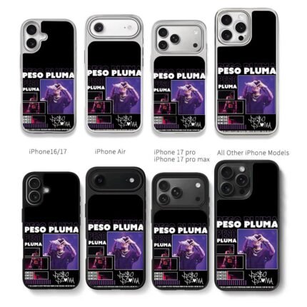 Peso Pluma concert photo collage Chris Brown Phone Case Black Electroplated Silver For Iphone 11 To 17