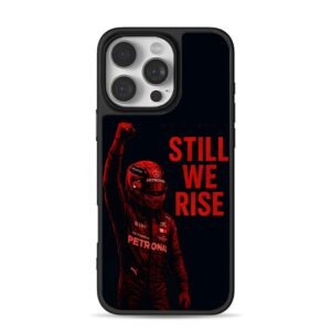 Petronas F1 racer Still We Rise art iPhone 16 Pro Max Black Case