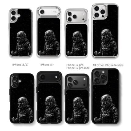 Petronas helmeted racer starry sky Chris Brown Phone Case Black Electroplated Silver For Iphone 11 To 17