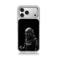 Petronas helmeted racer starry sky iPhone 17 Pro Max Electroplated Silver Case1