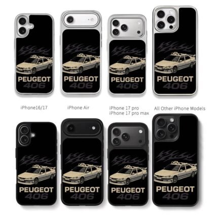 Peugeot 406 taxi with flame prints Chris Brown Phone Case Black Electroplated Silver For Iphone 11 To 17