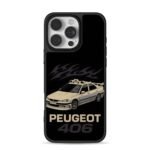 Peugeot 406 taxi with flame prints iPhone 16 Pro Max Black Case