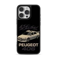Peugeot 406 taxi with flame prints iPhone 16 Pro Max Black Case